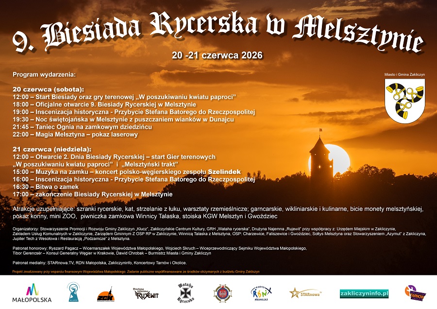 Atrakcyjny program 9. Biesiady rycerskiej w Melsztynie 