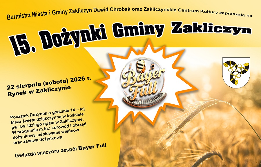Zbliżają się 15. Dożynki Gminy Zakliczyn