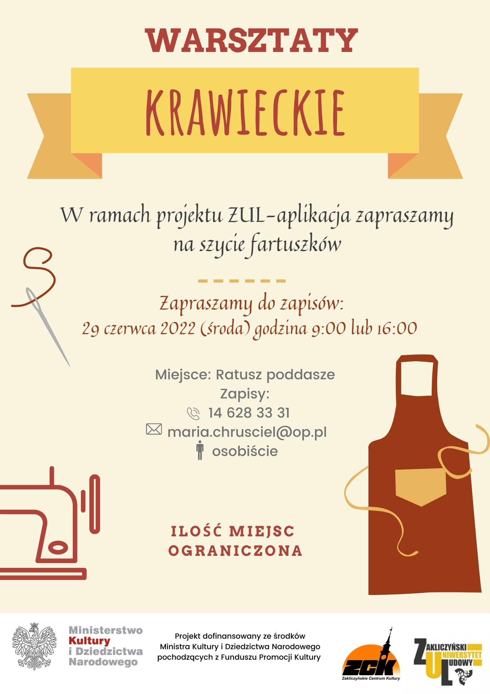 warsztaty krawieckie fartuszek